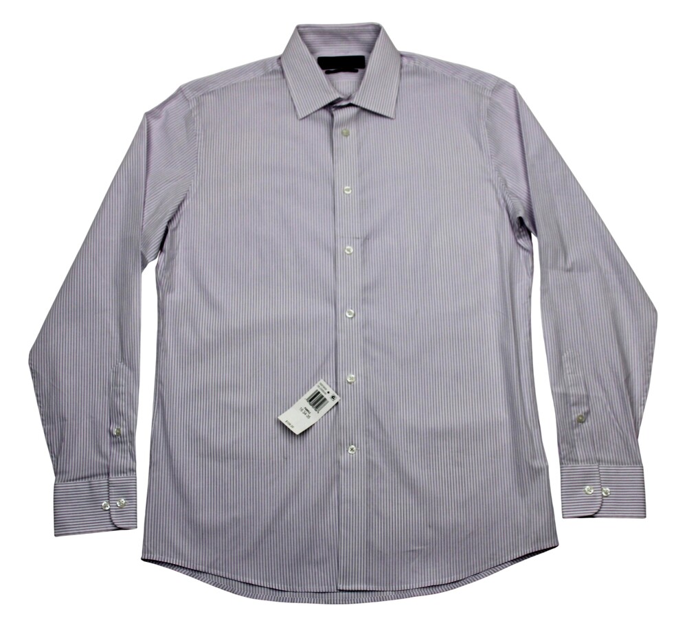 The Men's Store Bloomingdale's Dress Shirt Mens 16 Purple Stretch Long Sleeve